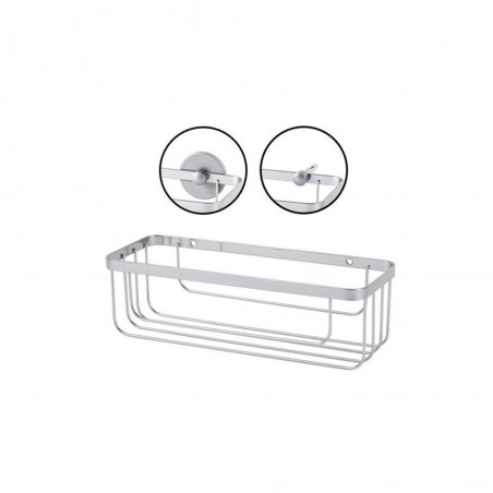 Panier de douche Essential chrome rectangle a coller ou visser