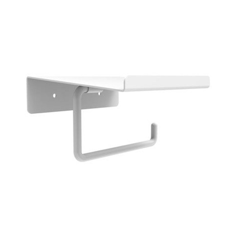 Dérouleur à papier WC métal avec tablette blanc