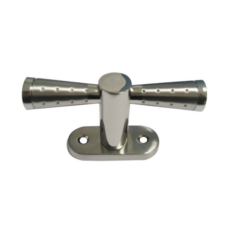 Poignée de porte crémone nine nickel satine sur cale