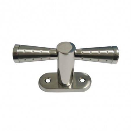 Poignée de porte crémone nine nickel satine sur cale