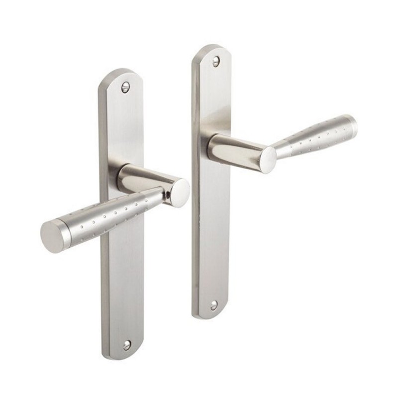 P50 Poignée de porte-mine nickel satine bec de cane sur cale de 2 pièces