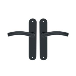 P50 Ensemble de porte margaud 195mm sans trou acier inoxydable noir