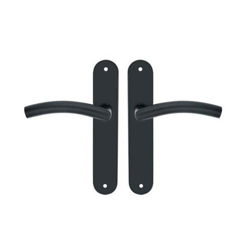 P50 Ensemble de porte margaud 195mm sans trou acier inoxydable noir