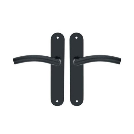 P50 Ensemble de porte margaud 195mm sans trou acier inoxydable noir