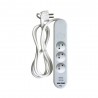 Bloc 3prises USB 1.5m blanc