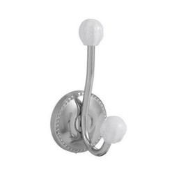 Patère 2 têtes emmy blanc - chrome à fixer