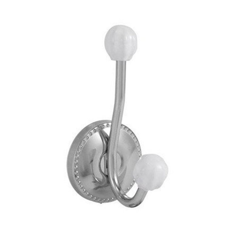 Patère 2 têtes emmy blanc - chrome à fixer