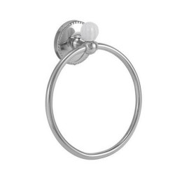Porte serviette anneau emmy blanc / chrome -  - meilleure qualité