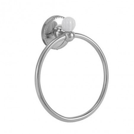 Porte serviette anneau emmy blanc / chrome -  - meilleure qualité