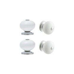 Bouton Gabi porcelaine blanche Lot de 4