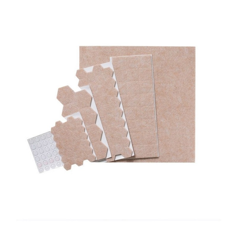 Lot de 123 patins feutre+caoutchouc adhésif