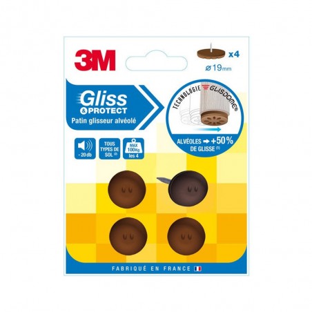 Lot de 4 patins en plastique 3M