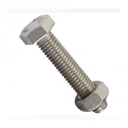 Sachet de 2 boulons inox tête 6 pans hexagonal L.50 mm