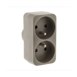 Biplite murale 2X16A taupe