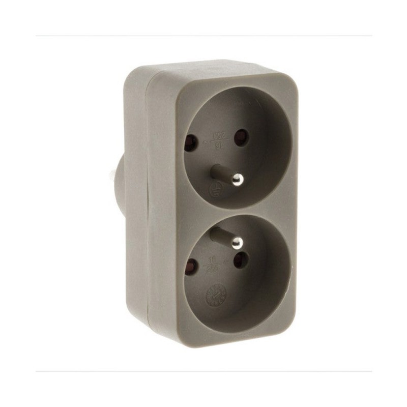 Biplite murale 2X16A taupe