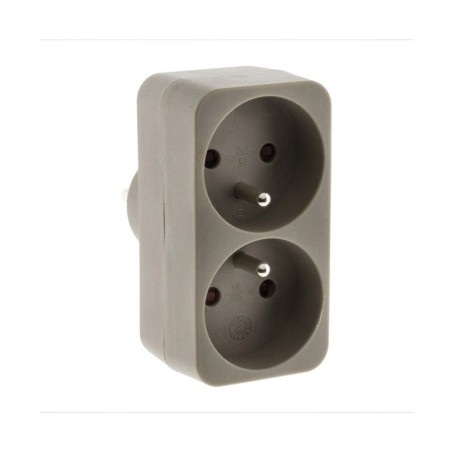 Biplite murale 2X16A taupe