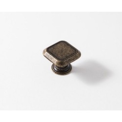 Lot de 4 boutons de meuble carré Zamak Laitonné H.22 X L.30 X p.30 mm