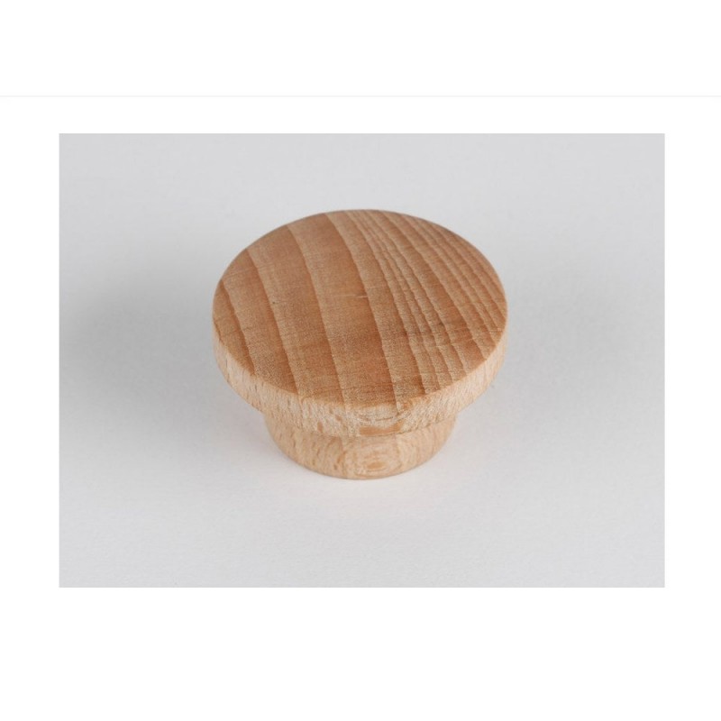 Lot de 6 boutons de meuble rond bois brut H.22 X L.39 X p.39 mm