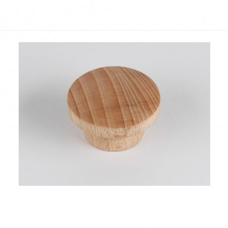 Lot de 6 boutons de meuble rond bois brut H.22 X L.39 X p.39 mm