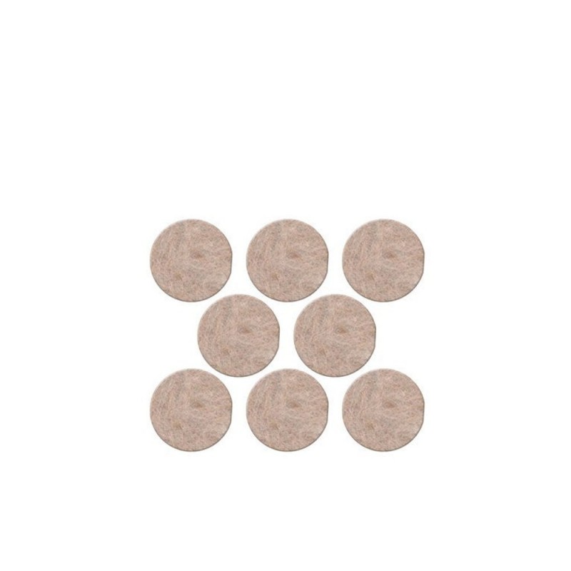 Lot de 8 patins feutre en laine adhésif diam. 22 mm beige
