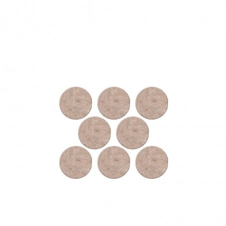 Lot de 8 patins feutre en laine adhésif diam. 22 mm beige
