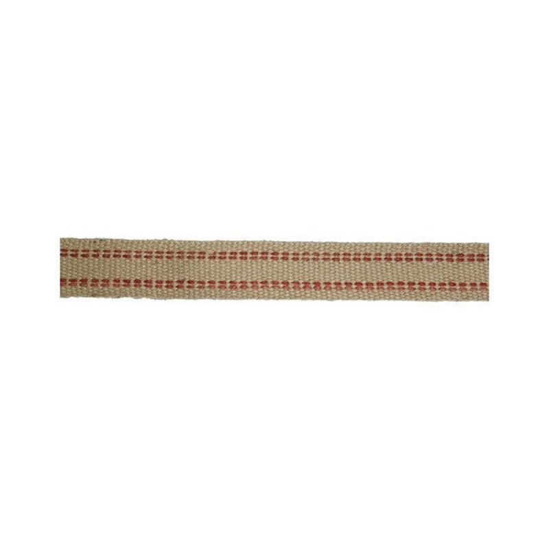 Sangle jute écru rouge l 85mm x 12m