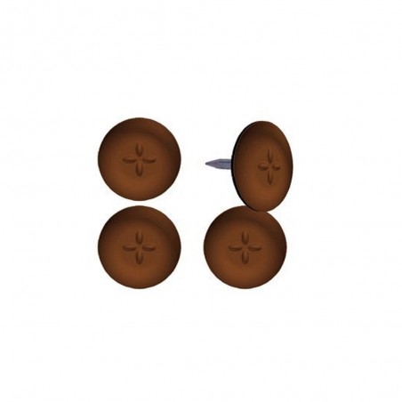 Lot de 4 patins adhésifs alvéolé eur diam. 22 mm marron