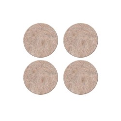 Lot de 4 patins feutre en laine adhésif diam. 35 mm beige