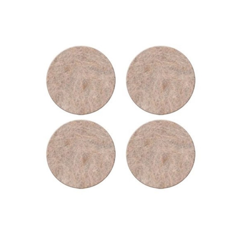 Lot de 4 patins feutre en laine adhésif diam. 35 mm beige