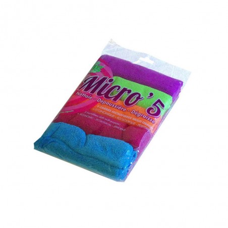 Lot de 5 carrés microfibre 32 x 32 cm -  - meilleure qualité