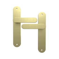 Ensemble de porte sans troualuminium laiton brossé entraxe 195 mm