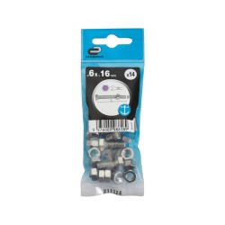 Sachet de 14 boulons inox tête 6 pans hexagonal L.16 mm