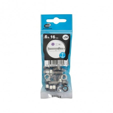 Sachet de 14 boulons inox tête 6 pans hexagonal L.16 mm