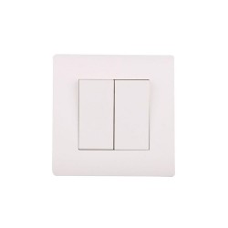 Double interrupteur Va-Et-Vient complet basic blanc