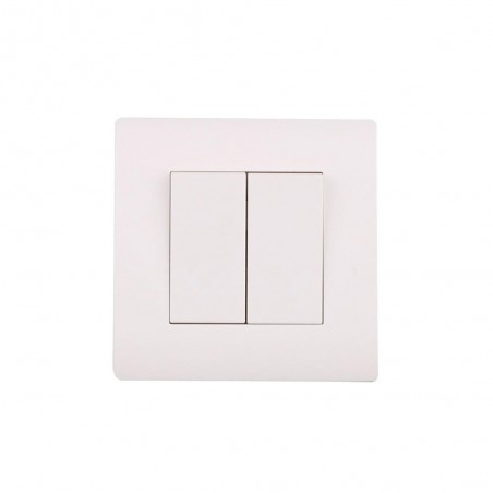 Double interrupteur Va-Et-Vient complet basic blanc