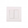 Double interrupteur Va-Et-Vient complet basic blanc