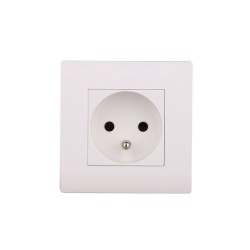 Prise avec terre chantier blanc