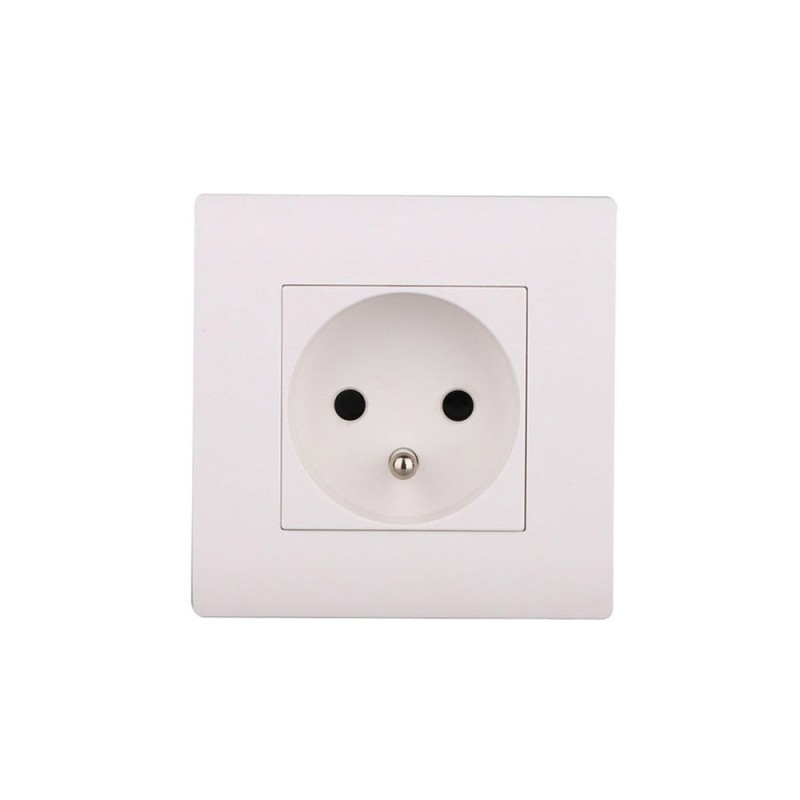 Prise avec terre chantier blanc