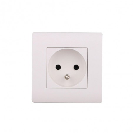 Prise avec terre chantier blanc