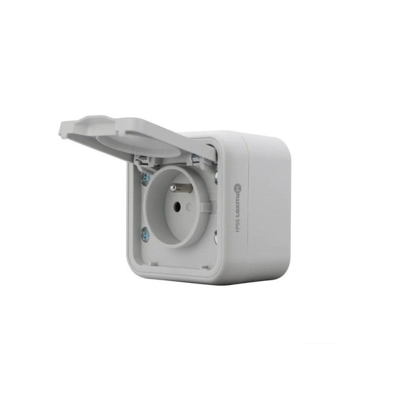 Prise 2 pôles + t auto trail gris