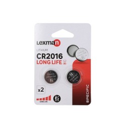 Lot de 2 piles bouton lithium cr2016