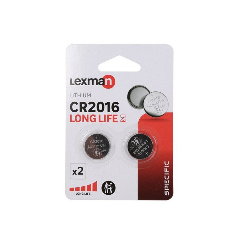 Lot de 2 piles bouton lithium cr2016