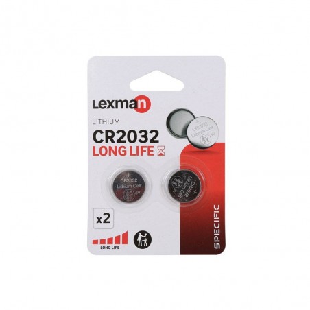 Lot de 2 piles bouton lithium cR2032