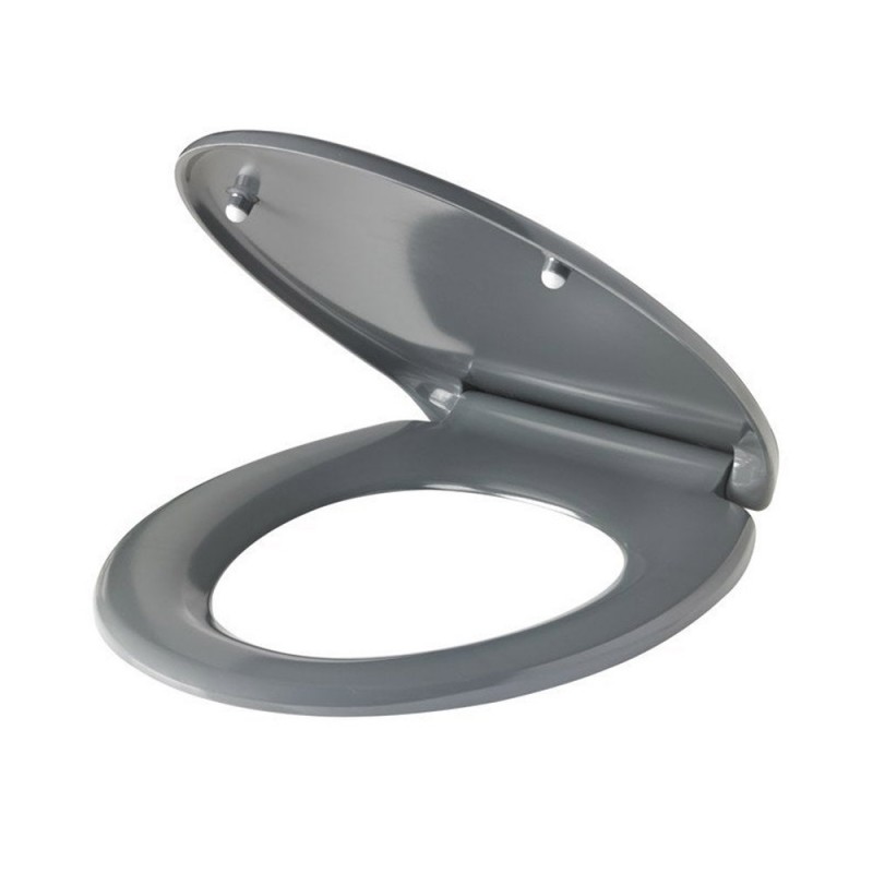 Abattant déclipsable avec frein de chute thermodur fast clip gris zingué