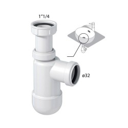 Siphon pour évier réglable en hauteur diam. 65 mm