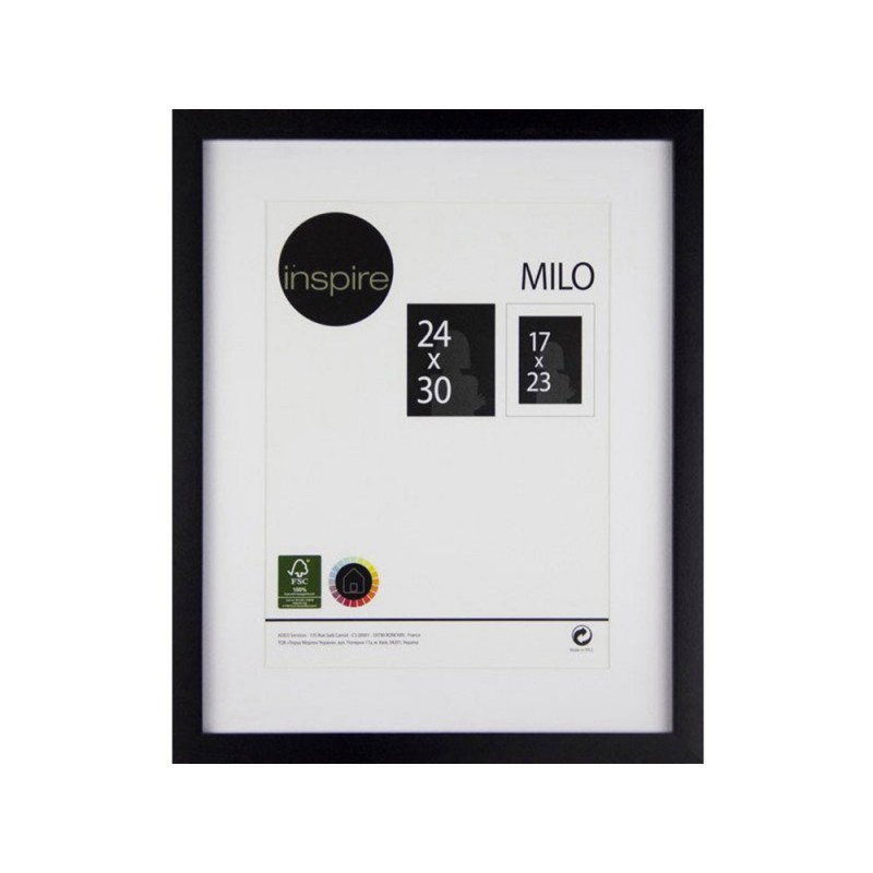 Cadre photo milo 24x30 cm bois noir - meilleure qualité