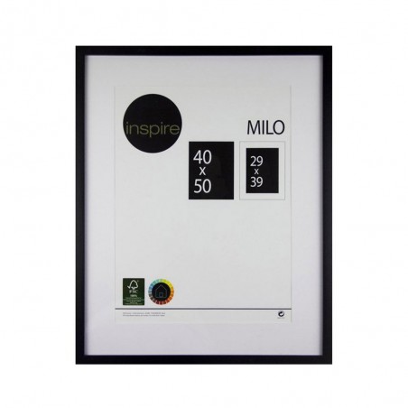 Cadre photo milo en bois noir 40x50 cm - meilleure qualité