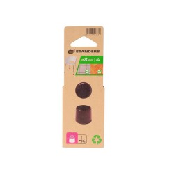 Lot de 4 embouts enveloppant plastique noir 20mm