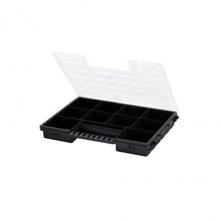 Organiseur polypropylène noir transparent taille Ll.38.5 x H.5 x p.28.3 cm