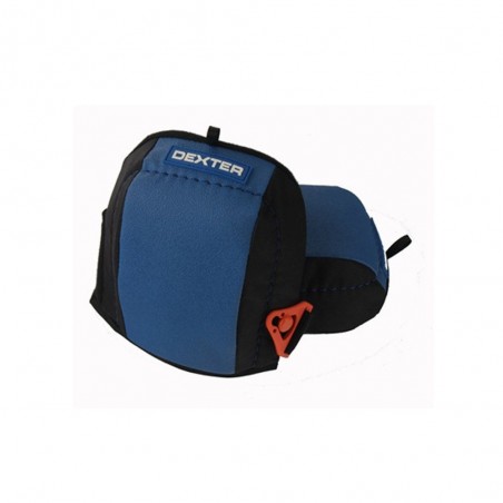 Paire de genouillères de protectionen cuir bleu et noir